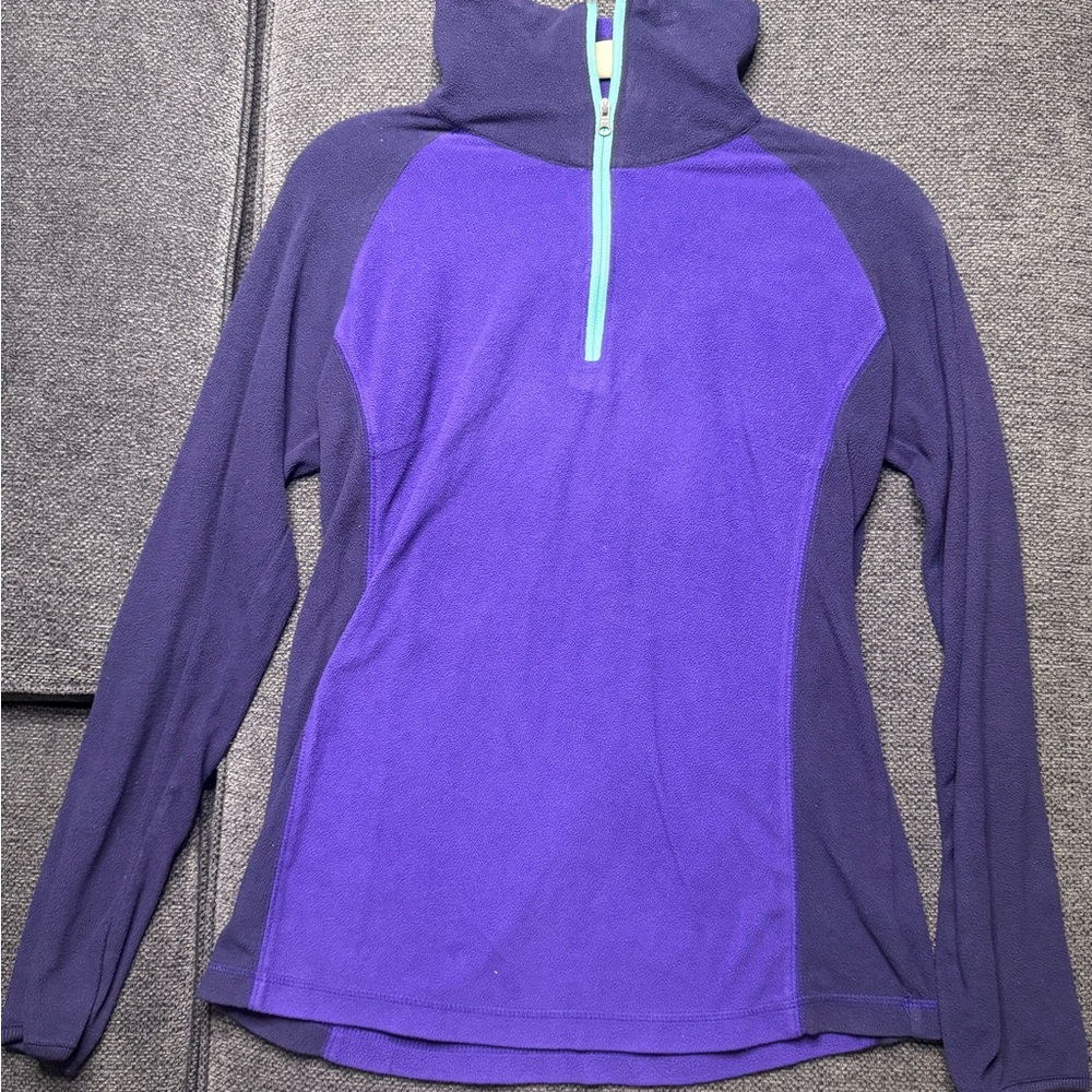 Purple Blue Columbia Long Sleeve Zippered Hoodie